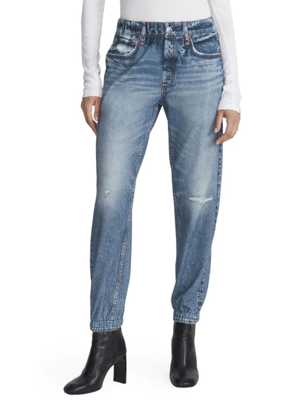 rag & bone Miramar Cotton Terry Jogger Sweatpant Jeans Lynn Wash Size XXS